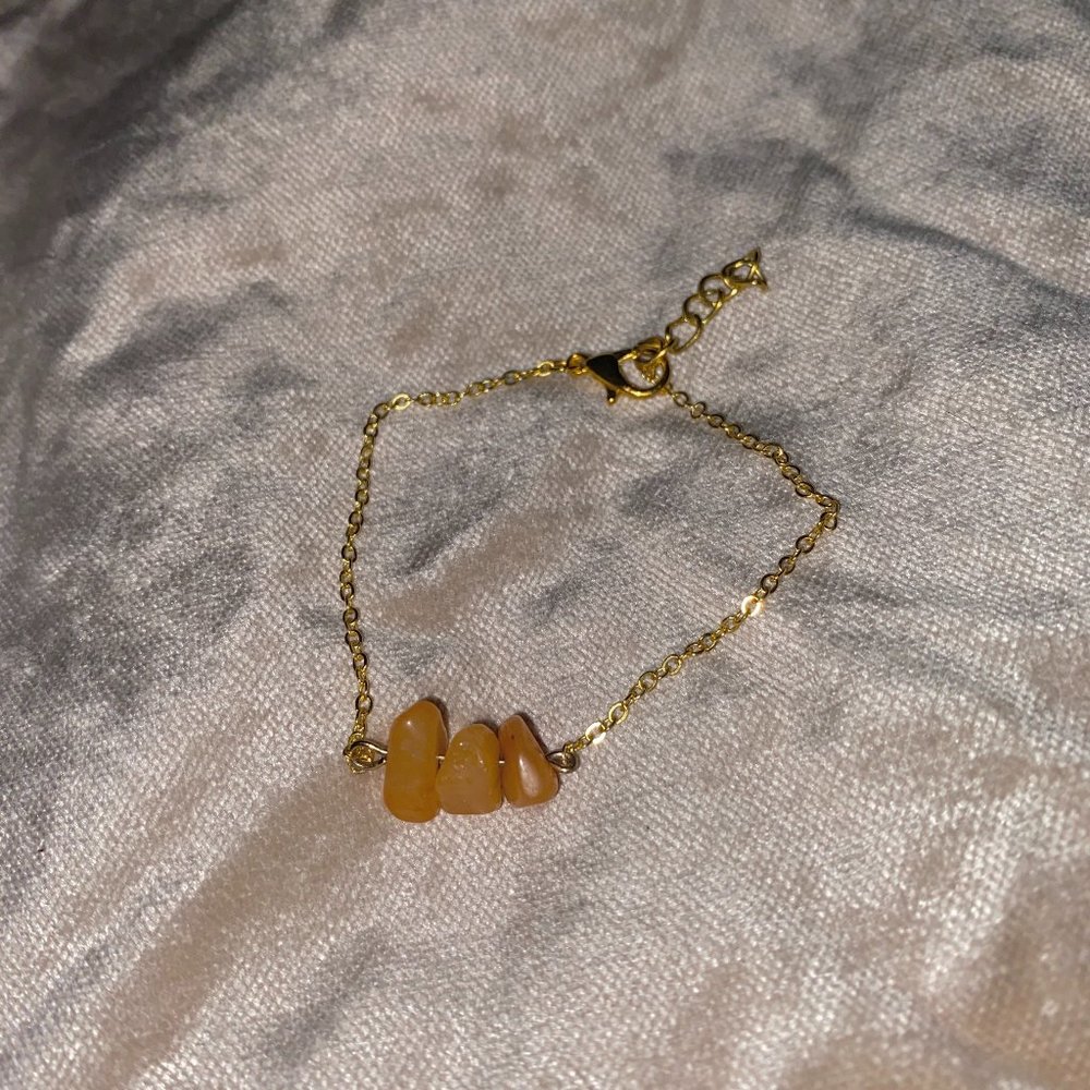 Orange Calcite Crystal Gemstone Bracelet